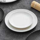 Axyaa Spiral Pattern Ceramic Plate Set, Molecular Cuisine Restaurant Tableware