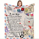 Axyaa Vintage Spanish Love Letter Flannel Blanket - Ultra-Soft All-Season Cozy Bed Throw