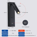 Axyaa Bedside Reading Light, USB Charging, Adjustable 3W LED Spotlight, Bedroom & Hotel