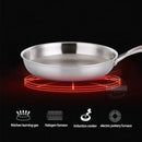Axyaa 304 Stainless Steel Wok Frying Pan 28/30cm NonStick for Gas Stove Induction