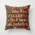 Axyaa Retro Library Pattern Pillowcase for Home and Office Decor