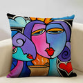 Nordic Style Abstract Painting Girl Cushion Cover by Axyaa