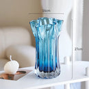 Axyaa Blue Glass Vases, Ornaments, Fresh Flowers, Water - Light Luxury Arrangement