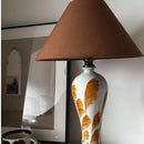 Axyaa Retro Ceramic Table Lamps LED Fabric Lampshade Artistic Style for Home Office