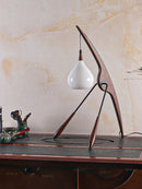 Axyaa Black Walnut Mantis Desk Lamp Retro Solid Wood Bedroom Lighting