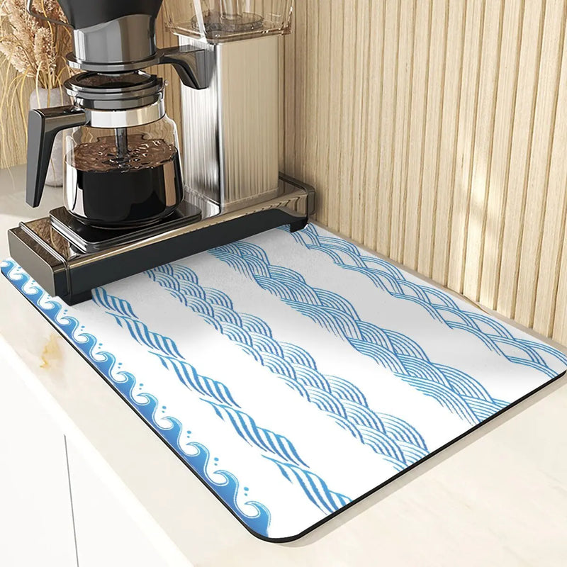 Axyaa Wave Pattern Silicone Coasters - Kitchen Decor & Drying Mat