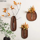 Wooden Wall Vase by Axyaa: Unique Room Decor for Flowers & Plants