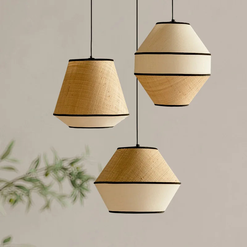 Axya Rattan Pendant Light for Country Kitchen Dining Space