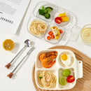 Axyaa 4 Grids Square Plastic Dinner Plate Set - Reusable & Dishwasher Safe Tableware