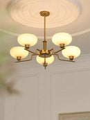 Axyaa French Cream Glass Luxury Medieval Chandelier Light for Living Room, Bedroom & Restaurant