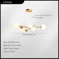 Axyaa French Glass Ball Chandelier: Modern Vintage LED Ceiling Pendant Light