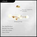 Axyaa French Glass Ball Chandelier: Modern Vintage LED Ceiling Pendant Light