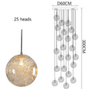 Axyaa Glass Stair Chandelier Modern Living Room Indoor LED Lighting