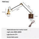 Axyaa Swing Arm Wall Lamp, Mid Century Modern Bedroom Reading Light