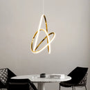 Axyaa Gold Ring LED Pendant Light Creative Circle Chandelier for Dining Room and Bar