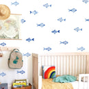 Axyaa Blue Geo Fish Wall Decals for Boy's Room