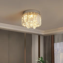 Axyaa Silvery LED Crystal Ceiling Chandelier for Home Dining Bedroom Decor