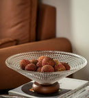 Axyaa Crystal Fruit Tray Living Room Candy Plate Snack Tray Glass Fruit Basin