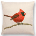 Birds Painting Cushion Cover - Axyaa Collection: Robin, Titmouse, Toucan, Sparrow, Firecrest, Cardinal, Bullfinch