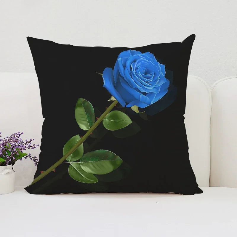 Axyaa Rose Flowers Decorative Pillow Cover 45x45 Cushion Cover Cases Home Decoration