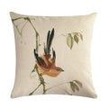 Axyaa Vintage Bird Pattern Cotton Linen Throw Pillow Cover for Sofa