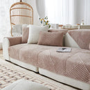 Axyaa Plush Sofa Cover Soft Solid Color Seat Cushion Home Decor