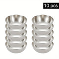 Axyaa Round Stainless Steel Sauce Dishes Set - 10pcs Appetizer Plates Serving Bowl