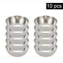 Axyaa Round Stainless Steel Sauce Dishes Set - 10pcs Appetizer Plates Serving Bowl