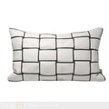 Axyaa Luxury Woven PU Leather Waist Pillow for Living Room Sofa, Soft Waist Cushion