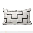 Axyaa Luxury Woven PU Leather Waist Pillow for Living Room Sofa, Soft Waist Cushion