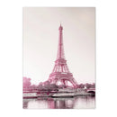 Pink Flower Eiffel Tower Poster | Axyaa Architecture Art Print Canvas Painting
