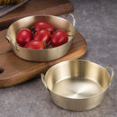 Axyaa Stainless Steel Double Handle Snack Plate & Sauce Bowl Kitchen Tableware