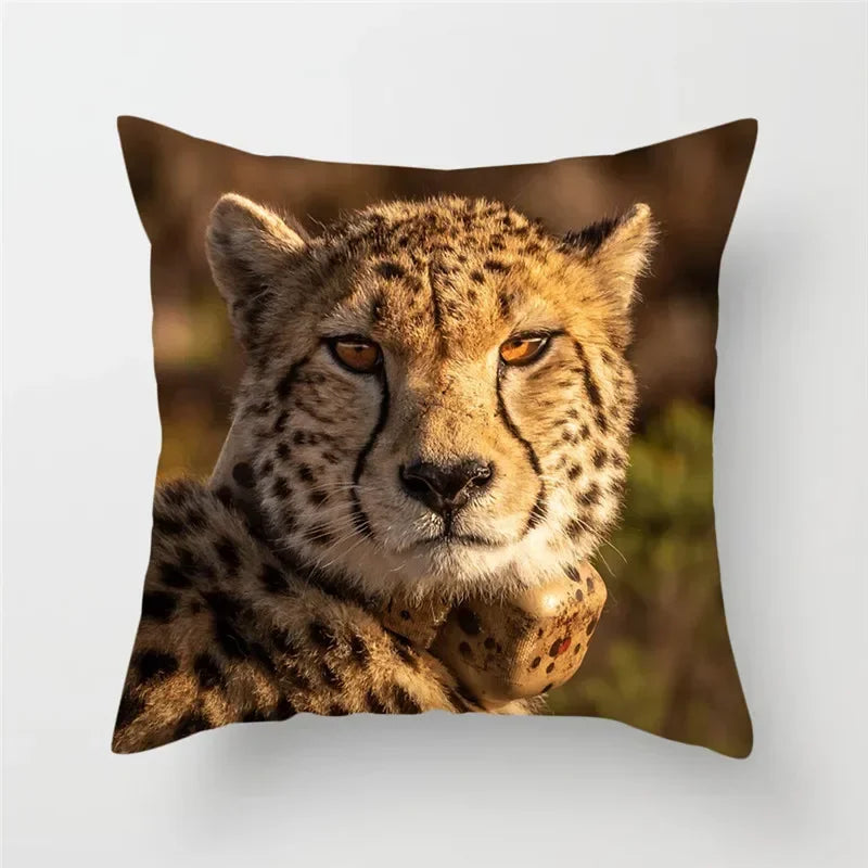 Cheetah Leopard Print Decorative Cushion Cover By Axyaa