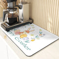 Axyaa Easter Rabbit Print Placemats & Coasters: Absorbent Kitchen Mats & Home Decor