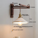 Axyaa Modern Wood Copper LED Wall Lamps Living Room Bedroom Bar Mirror Light