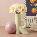 Axyaa Cartoon Abstract Cut-out Ceramic Flower Vase for Stylish Flower Arrangements