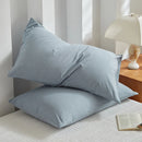 Axyaa Soft Cotton Pillowcase Chequer Grid Pattern 48x74cm Bedding Pillow Cover Set