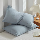 Axyaa Washed Cotton Pillowcase: Soft 48x74cm Chequer Grid Pillow Cover