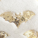 Axyaa White Pillowcase with Golden Sequin Embroidery - Halloween Theme