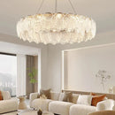 Axyaa Modern Shell Glass Chandelier LED Pendant Light for Stylish Home Decor
