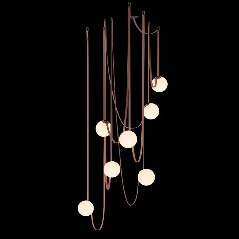 Axyaa Wabi Sabi Style Duplex Villa Chandelier: Nordic Ceiling Light