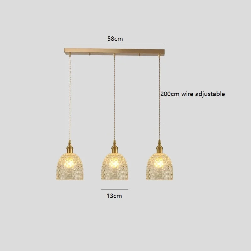 Axyaa Clear Glass LED Pendant Lights - Nordic Modern Hanging Lamp