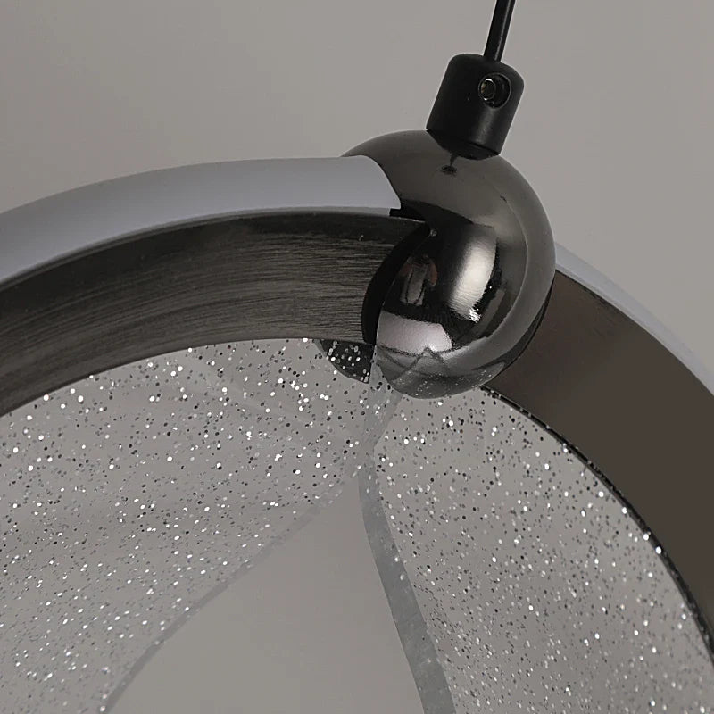Axyaa Black Crystal Pendant LED Chandelier for Home Decor Lighting