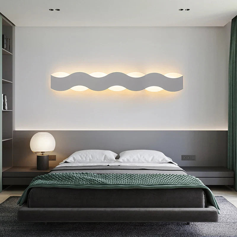 Axyaa Modern LED Wall Lamp Wave Design for Bedroom, Sofa, Bathroom Decor