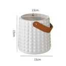 Axyaa Leather Handle Flower Vase Modern Nordic Style Plastic Pot