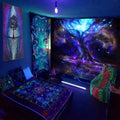Axyaa Starry Space Tapestry Wall Hanging with Trees and Stars Design