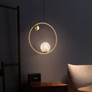Axyaa Gold Brass LED Chandelier - Contemporary Copper Hanging Light