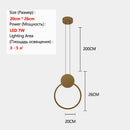 Axyaa Nordic Brass LED Pendant Chandelier Cozy Modern Bedroom Light Fixtures