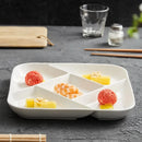 Axyaa Square Ceramic Multi Grid Snack Platter - White Dessert Sushi Plate