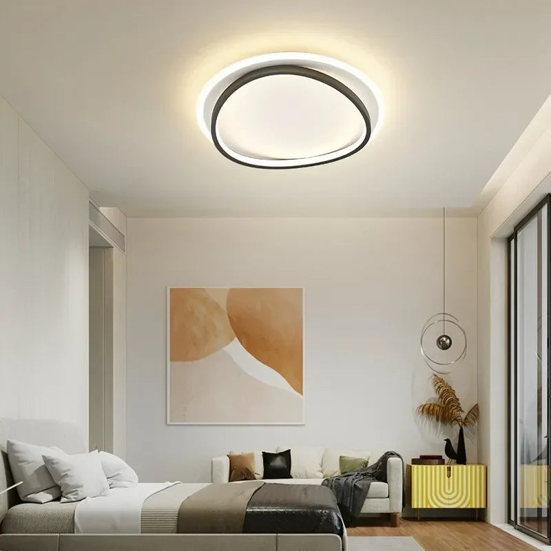 Axya Modern Black Gold LED Ceiling Chandelier for Home Decor